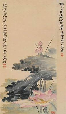 国画工笔荷花高清图片